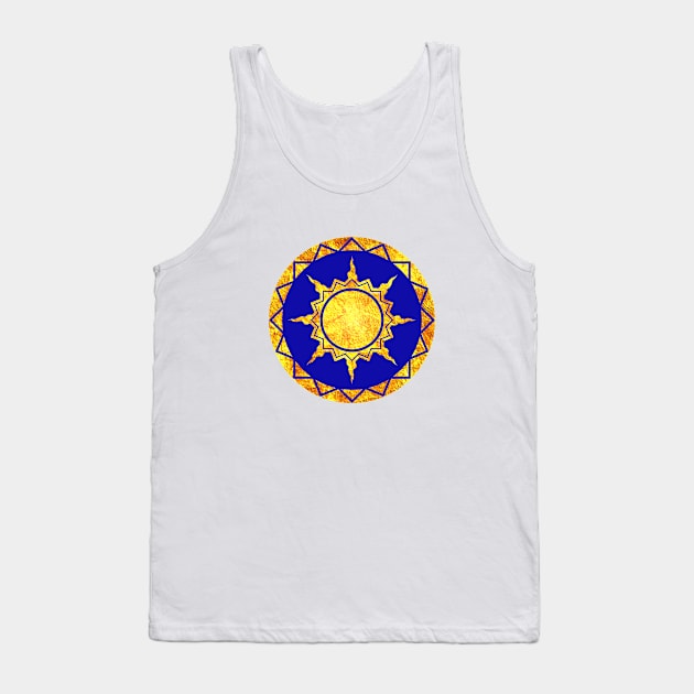 Atlantean Sun on Blue Tank Top by AtlanteanArts